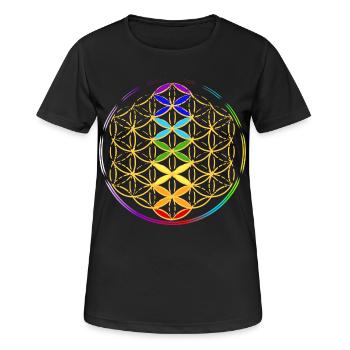 Flower of Life with the Chakras - Women's Breathable T-Shirt - black - Front - AI Model Female 172 light (172cm)
