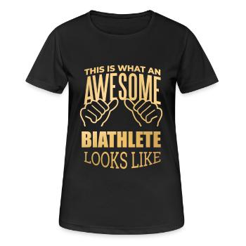 Biathlon - Women's Breathable T-Shirt - black - Front - AI Model Female 172 light (172cm)