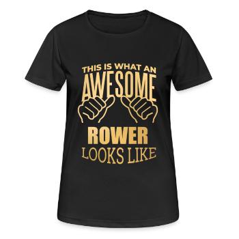 Ruderer, Ruderer, Ruderer, Ruderer - Frauen T-Shirt atmungsaktiv - Schwarz - Vorne - AI Model Female 172 light (172cm)