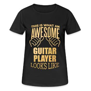 Guitare Guitare Guitare - T-shirt respirant Femme - noir - Devant - AI Model Female 172 light (172cm)