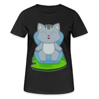 Katze Sessel - Frauen T-Shirt atmungsaktiv - Schwarz - Vorne - AI Model Female 172 light (172cm)