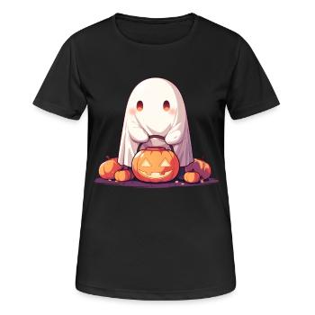 Ghost Ghost citrouille lanterne cadeau d’Halloween - T-shirt respirant Femme - noir - Devant - AI Model Female 172 light (172cm)