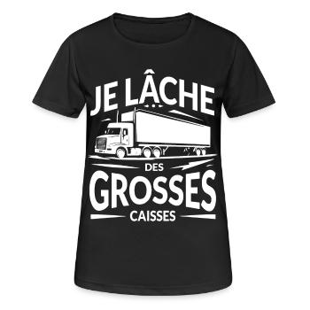 Je lâche des grosses caisses - T-shirt respirant Femme - noir - Devant - AI Model Female 172 light (172cm)