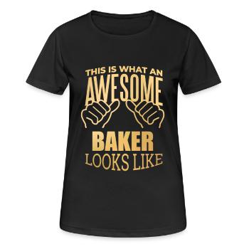 Backen, Backen, Backen, Backen - Frauen T-Shirt atmungsaktiv - Schwarz - Vorne - AI Model Female 172 light (172cm)
