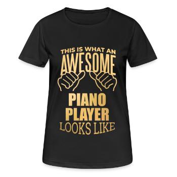 piano - T-shirt respirant Femme - noir - Devant - AI Model Female 172 light (172cm)