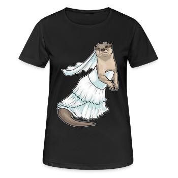 Robe de mariée Otter Bridal Wedding - T-shirt respirant Femme - noir - Devant - AI Model Female 172 light (172cm)