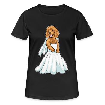 Robe de mariée caniche - T-shirt respirant Femme - noir - Devant - AI Model Female 172 light (172cm)