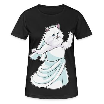 Robe de mariée perse chat de mariée - T-shirt respirant Femme - noir - Devant - AI Model Female 172 light (172cm)