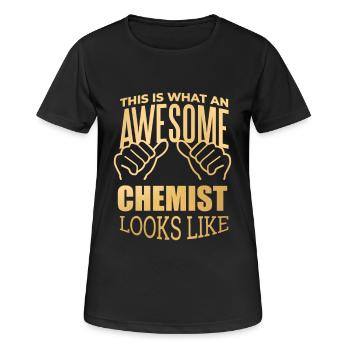 Chemie - Frauen T-Shirt atmungsaktiv - Schwarz - Vorne - AI Model Female 172 light (172cm)