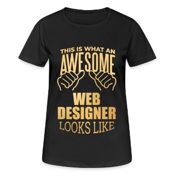 Web Designer Web Designer Web Designer - Women's Breathable T-Shirt - black - Front - AI Model Female 172 light (172cm)