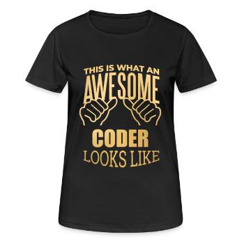 Codage Codage Codage - T-shirt respirant Femme - noir - Devant - AI Model Female 172 light (172cm)
