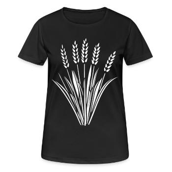 5 Ähren Getreide Weizen - Frauen T-Shirt atmungsaktiv - Schwarz - Vorne - AI Model Female 172 light (172cm)