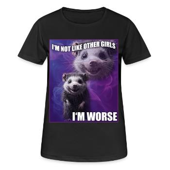 I'm Not Like Other Girls Opossum Possum Meme - Women's Breathable T-Shirt - black - Front - AI Model Female 172 light (172cm)