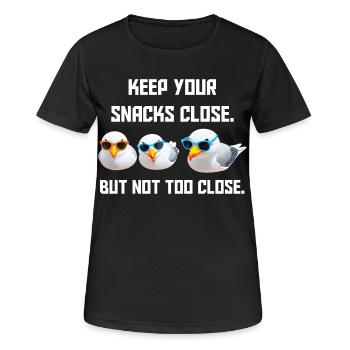 Keeps your snacks close But not too close - Women's Breathable T-Shirt - black - Front - AI Model Female 172 light (172cm)