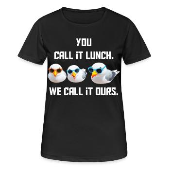 Du nennst es Mahlzeit - Wir nennen es Unser - Frauen T-Shirt atmungsaktiv - Schwarz - Vorne - AI Model Female 172 light (172cm)