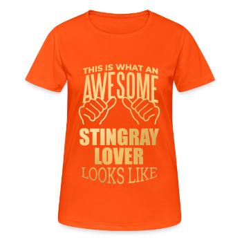Stachelrochen - Frauen T-Shirt atmungsaktiv - Neonorange - Vorne - AI Model Female 172 dark (172cm)
