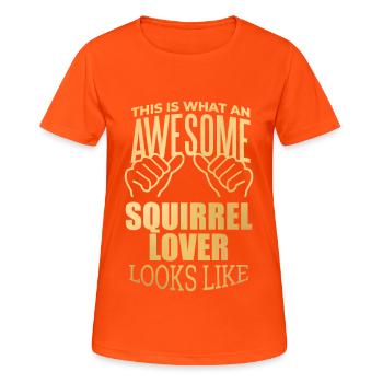 écureuil - T-shirt respirant Femme - orange néon - Devant - AI Model Female 172 dark (172cm)