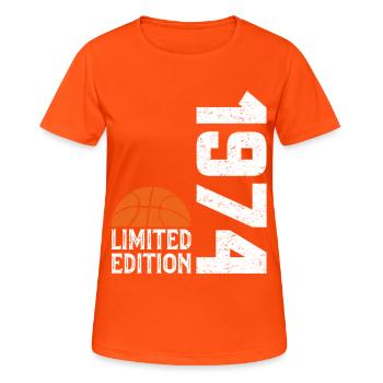 50th Anniversary 1974 Limited Edition Basketball - Women's Breathable T-Shirt - neon orange - Front - AI Model Female 172 dark (172cm)
