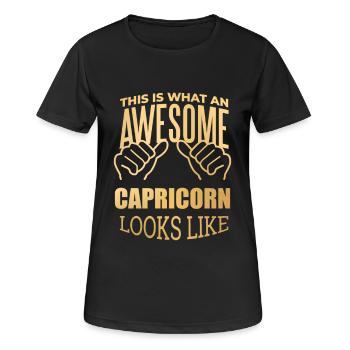 Capricorne - T-shirt respirant Femme - noir - Devant - AI Model Female 172 light (172cm)