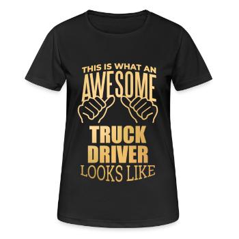 Truck Driver Truck Driver Truck Driver - Women's Breathable T-Shirt - black - Front - AI Model Female 172 light (172cm)