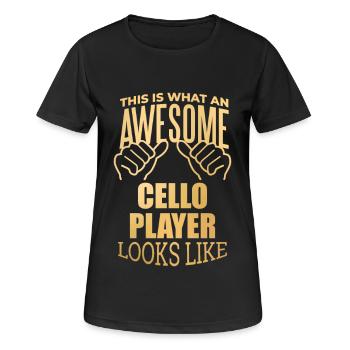 Cello Cello Cello - Frauen T-Shirt atmungsaktiv - Schwarz - Vorne - AI Model Female 172 light (172cm)
