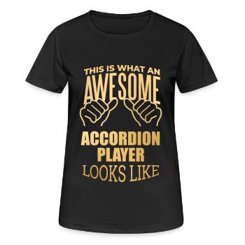 accordéon - T-shirt respirant Femme - noir - Devant - AI Model Female 172 light (172cm)