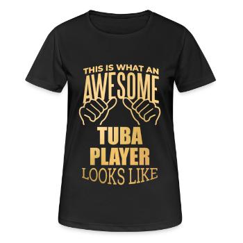 tuba - T-shirt respirant Femme - noir - Devant - AI Model Female 172 light (172cm)