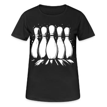 Bowling Pins - Frauen T-Shirt atmungsaktiv - Schwarz - Vorne - AI Model Female 172 light (172cm)