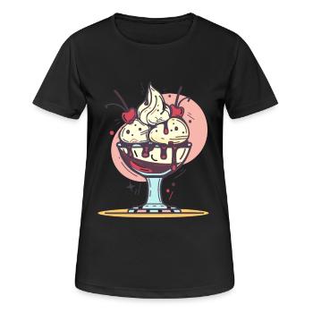 Graphique de crème glacée - T-shirt respirant Femme - noir - Devant - AI Model Female 172 light (172cm)
