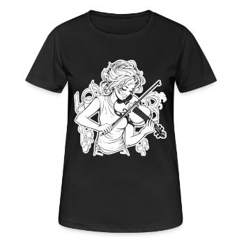 Fiddle Girl Drawing - Women's Breathable T-Shirt - black - Front - AI Model Female 172 light (172cm)