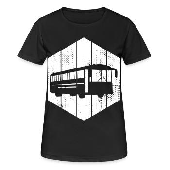 Dessin d’autobus - T-shirt respirant Femme - noir - Devant - AI Model Female 172 light (172cm)