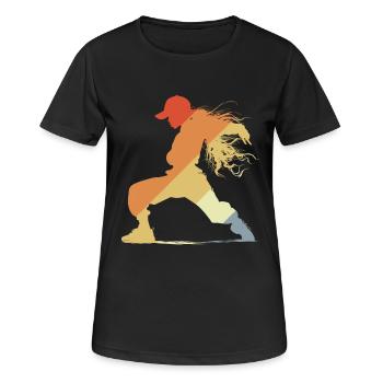Vintage B-Girl - Frauen T-Shirt atmungsaktiv - Schwarz - Vorne - AI Model Female 172 light (172cm)