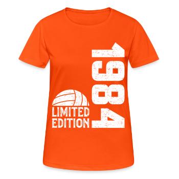 40th Anniversary 1984 Limited Edition Volleyball - Women's Breathable T-Shirt - neon orange - Front - AI Model Female 172 dark (172cm)