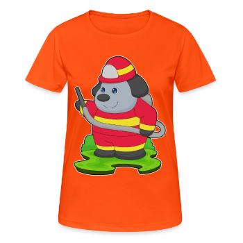 Dog Firefighter Fire Hose Fire Brigade - Women's Breathable T-Shirt - neon orange - Front - AI Model Female 172 dark (172cm)