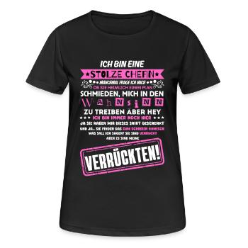 a proud of a troop of crazy - Women's Breathable T-Shirt - black - Front - AI Model Female 172 light (172cm)