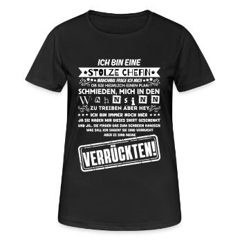 a proud of a troop of crazy - Women's Breathable T-Shirt - black - Front - AI Model Female 172 light (172cm)