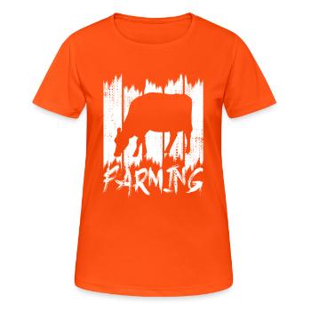 Cattle farmer - Women's Breathable T-Shirt - neon orange - Front - AI Model Female 172 dark (172cm)