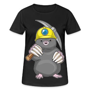 Maulwurf Bergarbeiter Spitzhacke Bergbau - Frauen T-Shirt atmungsaktiv - Schwarz - Vorne - AI Model Female 172 light (172cm)
