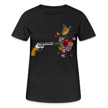 Un pistolet pour la paix - T-shirt respirant Femme - noir - Devant - AI Model Female 172 light (172cm)