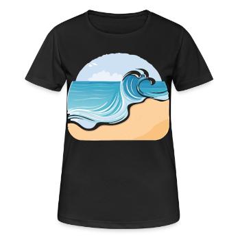Plage de sable - T-shirt respirant Femme - noir - Devant - AI Model Female 172 light (172cm)