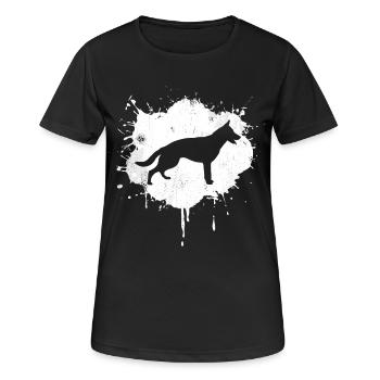 Chien de berger - T-shirt respirant Femme - noir - Devant - AI Model Female 172 light (172cm)