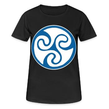 Symbole celte bleu - T-shirt respirant Femme - noir - Devant - AI Model Female 172 light (172cm)