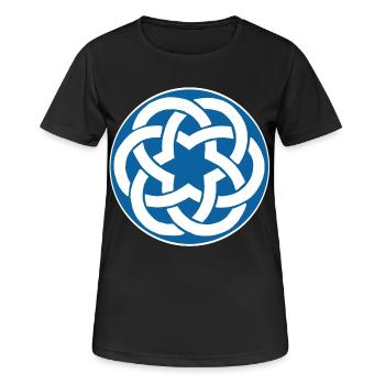 étoile celte bleu - T-shirt respirant Femme - noir - Devant - AI Model Female 172 light (172cm)