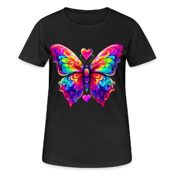 Papillon Haut en Couleurs - T-shirt respirant Femme - noir - Devant - AI Model Female 172 light (172cm)