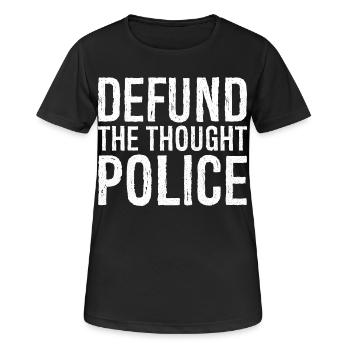 Deft die Gedankenpolizei - Frauen T-Shirt atmungsaktiv - Schwarz - Vorne - AI Model Female 172 light (172cm)