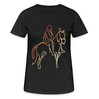 Dessin d’équitation vintage - T-shirt respirant Femme - noir - Devant - AI Model Female 172 light (172cm)