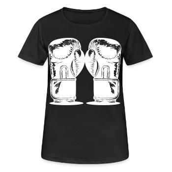 Boxhandschuhe - Frauen T-Shirt atmungsaktiv - Schwarz - Vorne - AI Model Female 172 light (172cm)