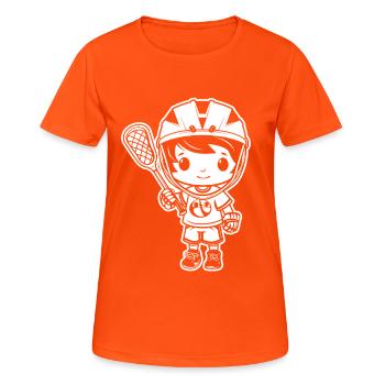 Garçon de crosse - T-shirt respirant Femme - orange néon - Devant - AI Model Female 172 dark (172cm)