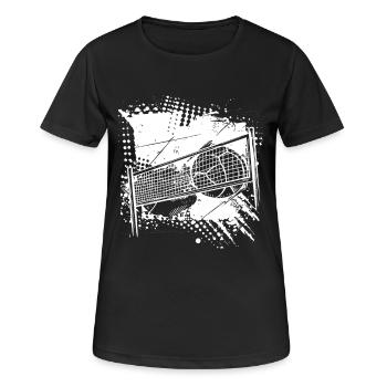 Dessin de volley-ball - T-shirt respirant Femme - noir - Devant - AI Model Female 172 light (172cm)