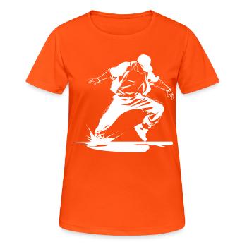B-Boy Skizze - Frauen T-Shirt atmungsaktiv - Neonorange - Vorne - AI Model Female 172 dark (172cm)